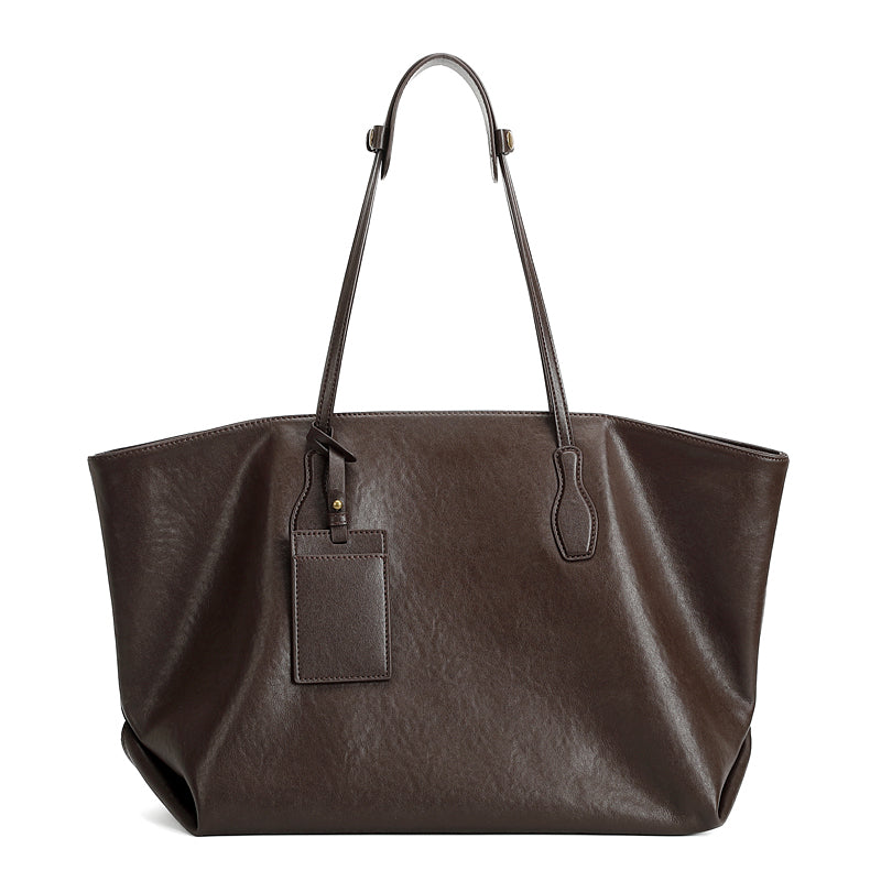 Vegetable-Tanned Leather Tote Bag