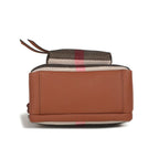 Top-Grain Leather & Canvas Boston Crossbody Shoulder Bag