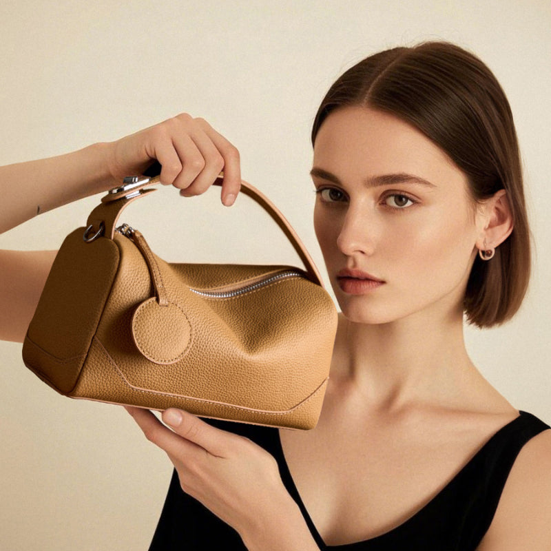 Togo Calfskin Boston Satchel Crossbody Bag