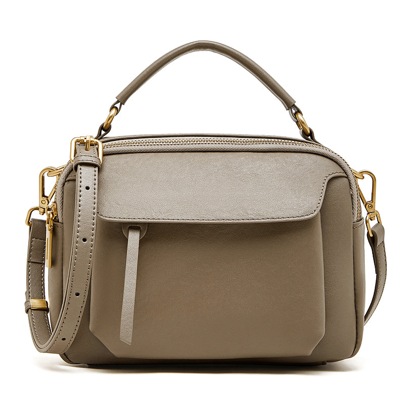 Vegetable-Tanned Leather Boston Bag