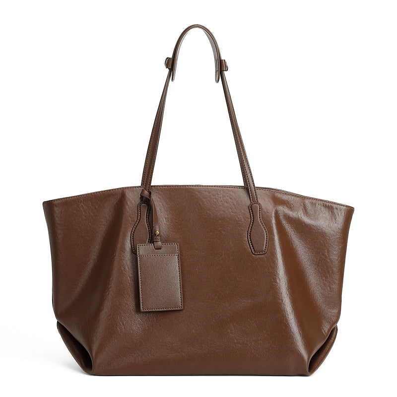 Vegetable-Tanned Leather Tote Bag
