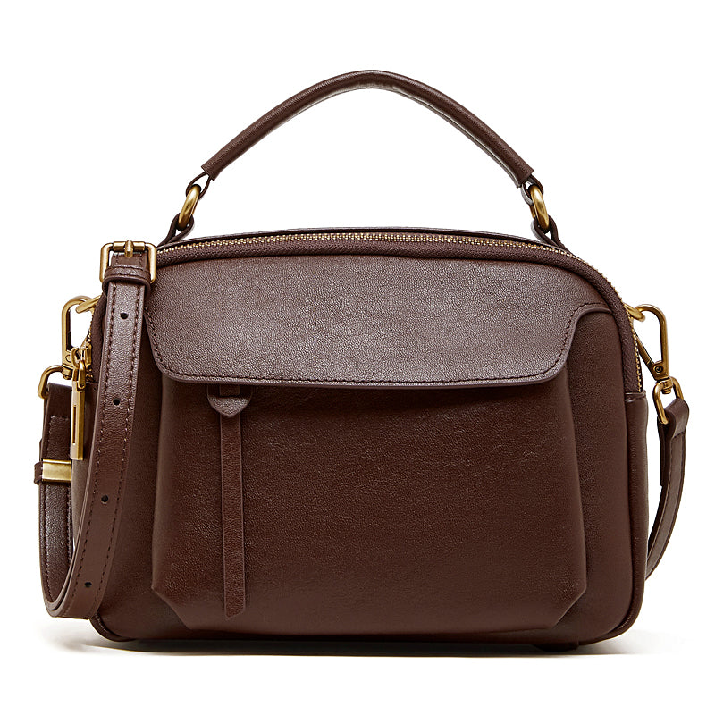 Vegetable-Tanned Leather Boston Bag